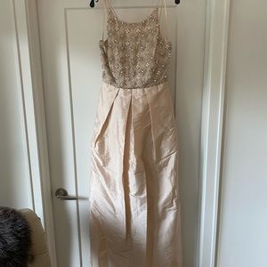 Aidan Mattox beaded blush halter gown